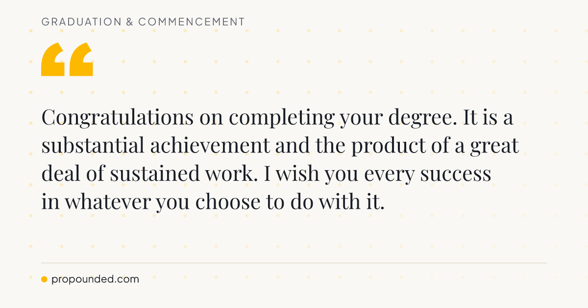 Graduation & Commencement card: A formal note between friends