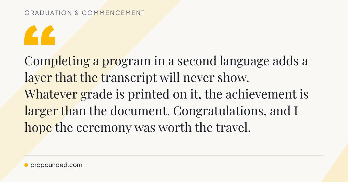 Graduation & Commencement card: A layer the transcript will not show