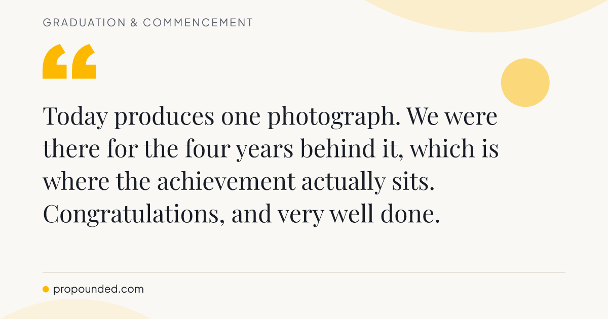 Graduation & Commencement card: A photograph and four years