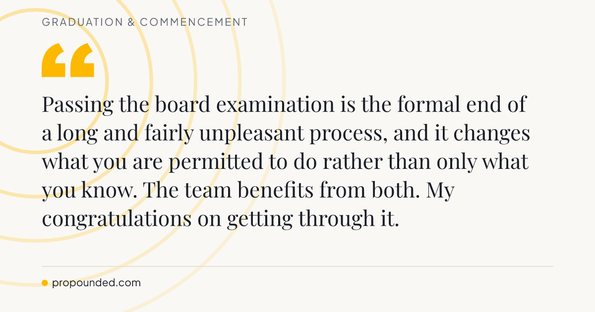 Graduation & Commencement card: A qualification that changes what you may do