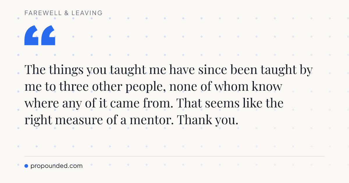 Farewell & Leaving card: Advice that scaled past you