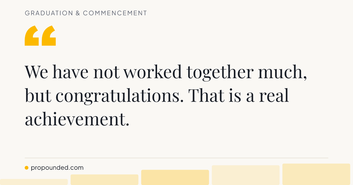 Graduation & Commencement card: Brief note from a near-stranger
