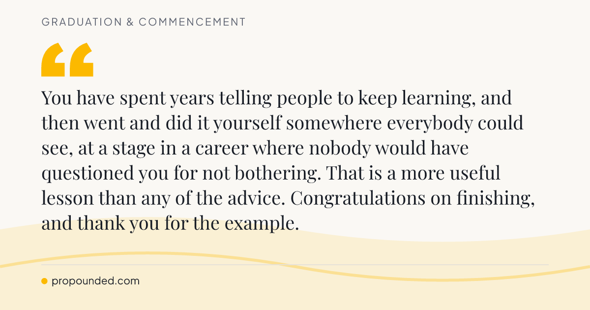 Graduation & Commencement card: Doing the thing you told everyone to do