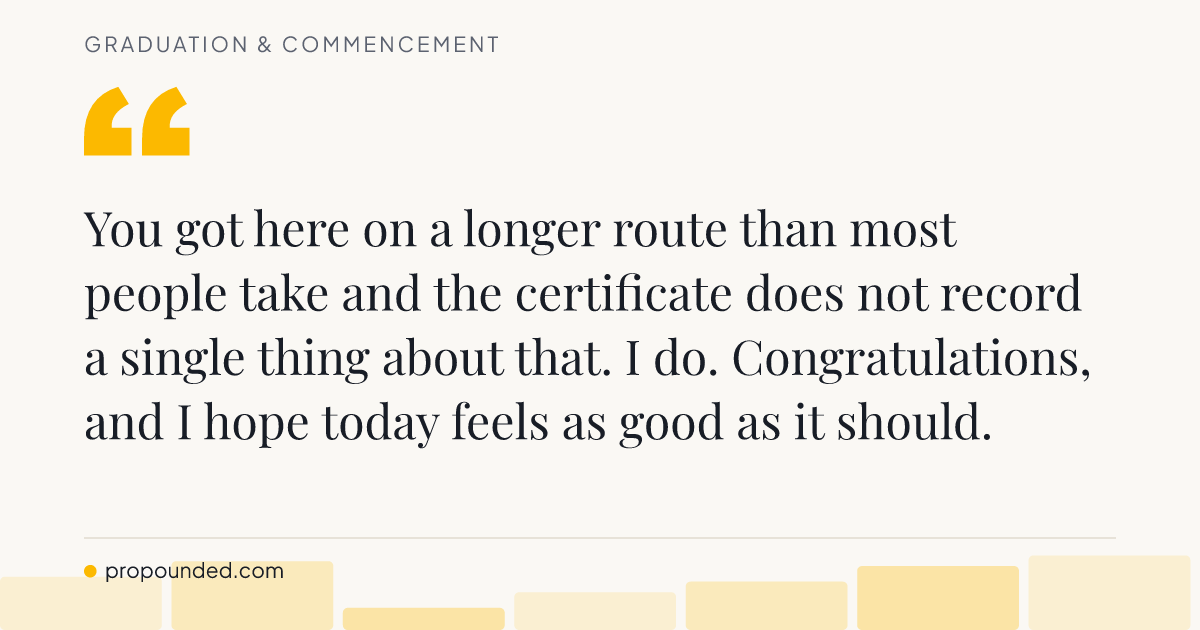Graduation & Commencement card: Finishing on your own timeline