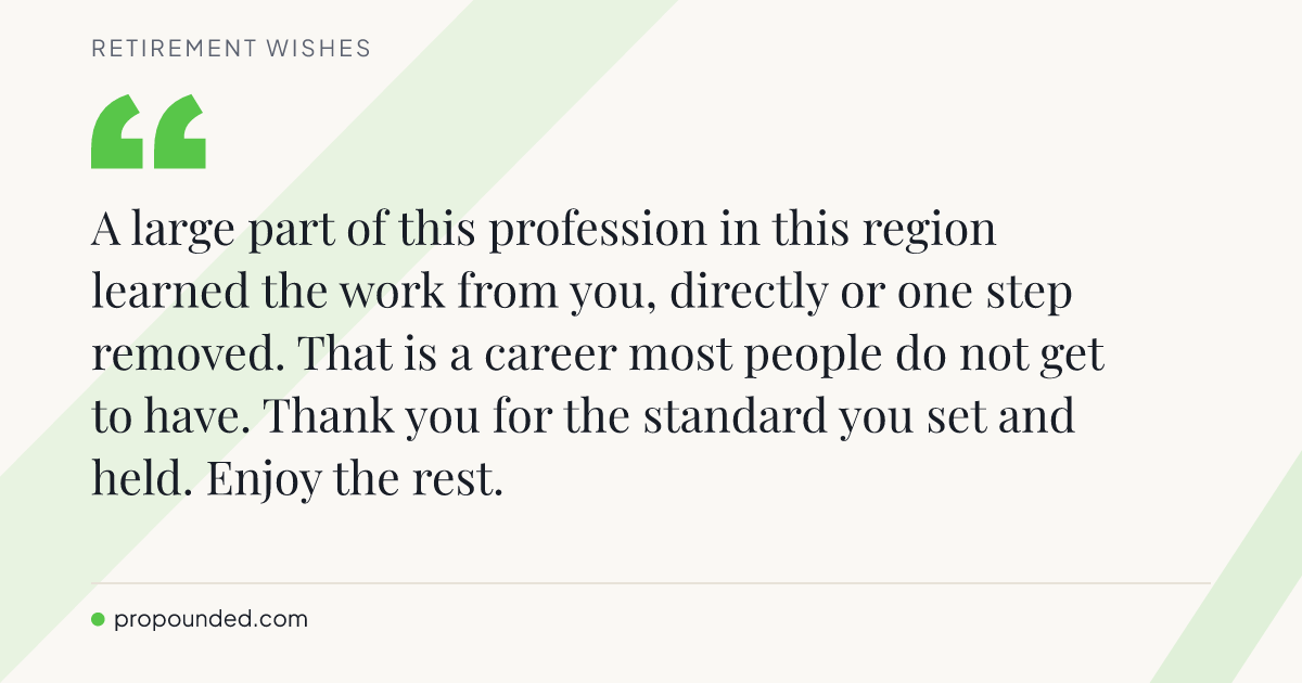 Retirement Wishes card: For someone who trained a profession