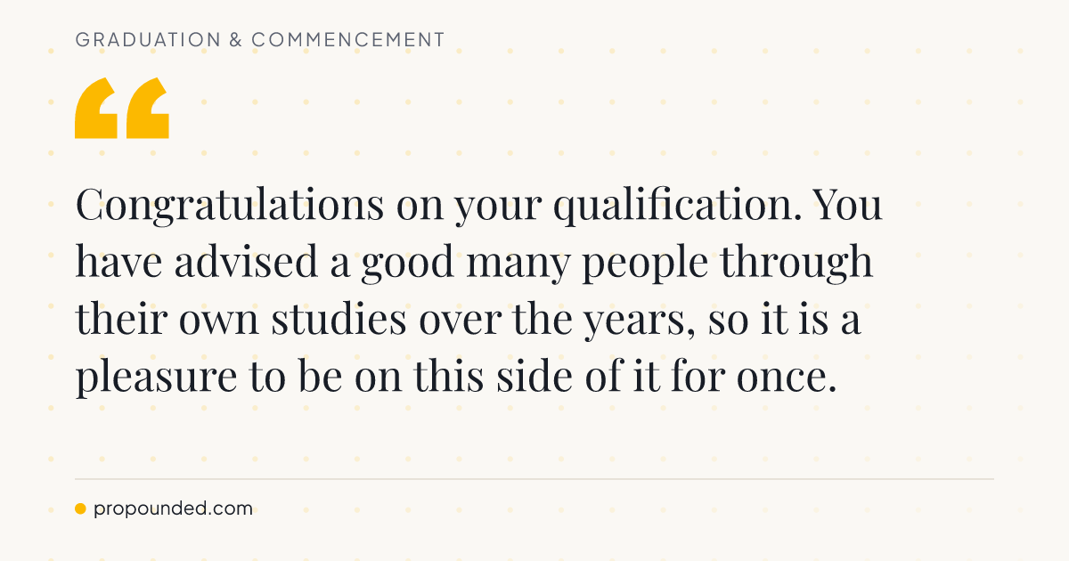 Graduation & Commencement card: Formal note to an adviser