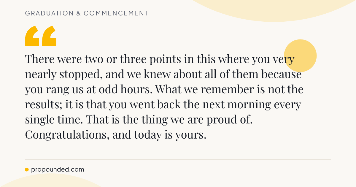 Graduation & Commencement card: From a parent, the whole of it