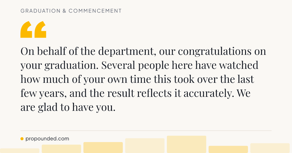Graduation & Commencement card: Group card from a department