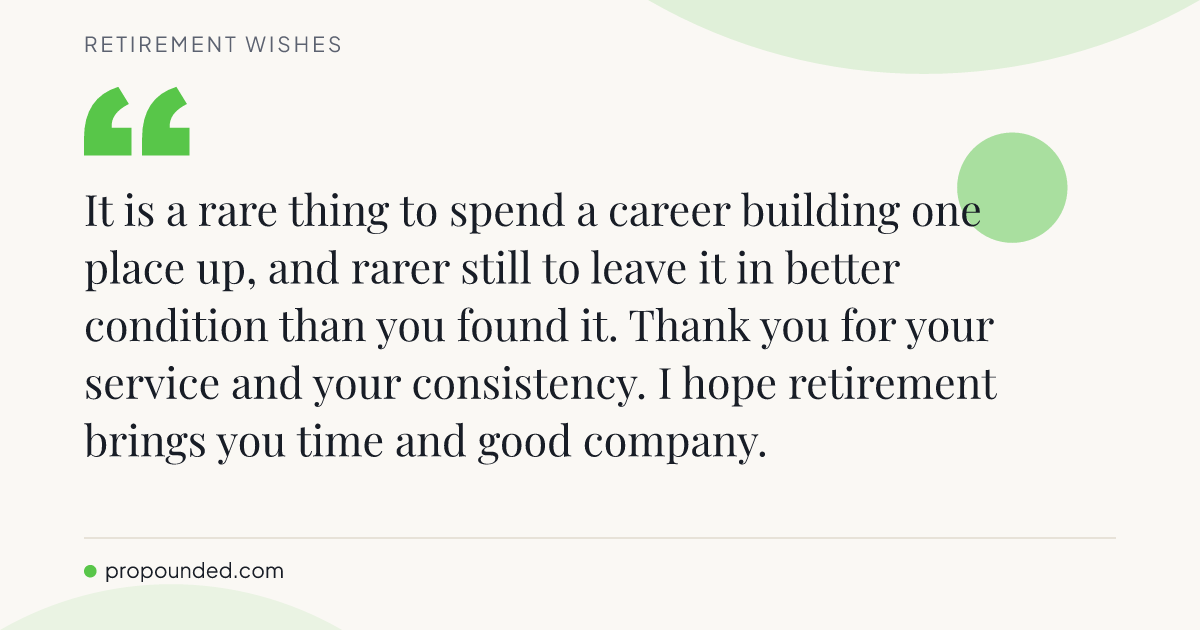 Retirement Wishes card: Marking a full career in one place
