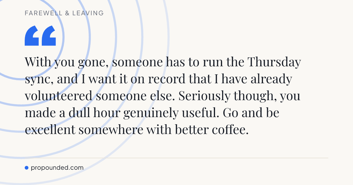 Farewell & Leaving card: Nobody wants the calendar