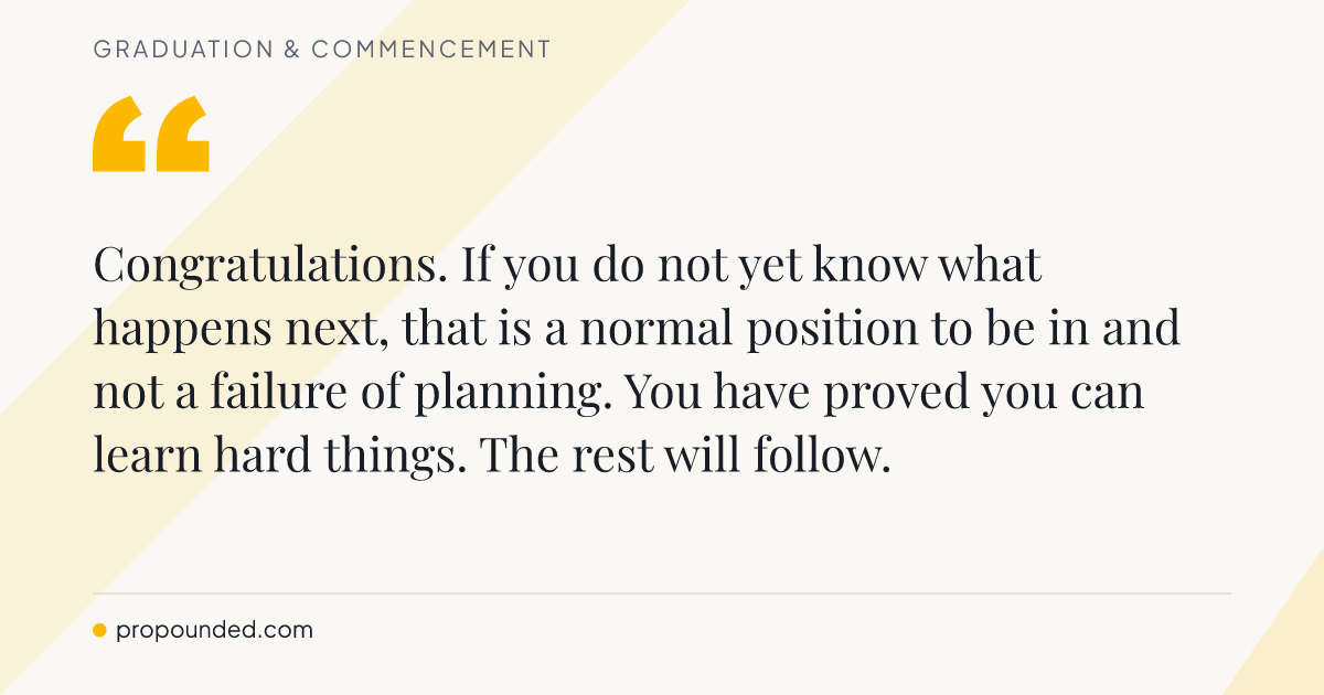 Graduation & Commencement card: Not knowing what comes next
