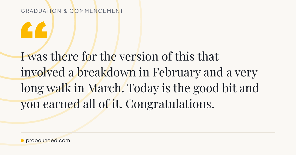 Graduation & Commencement card: Present for the difficult parts