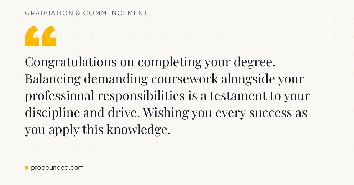 Graduation & Commencement card: Recognizing academic and professional balance