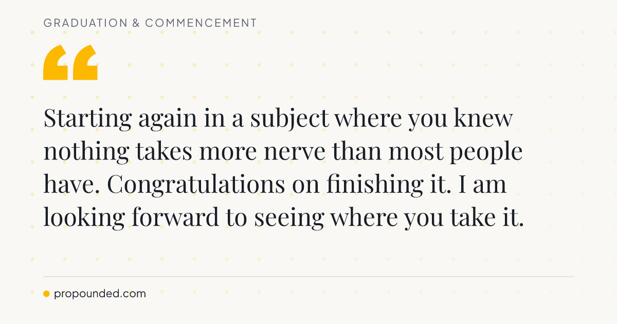 Graduation & Commencement card: Retraining into something new