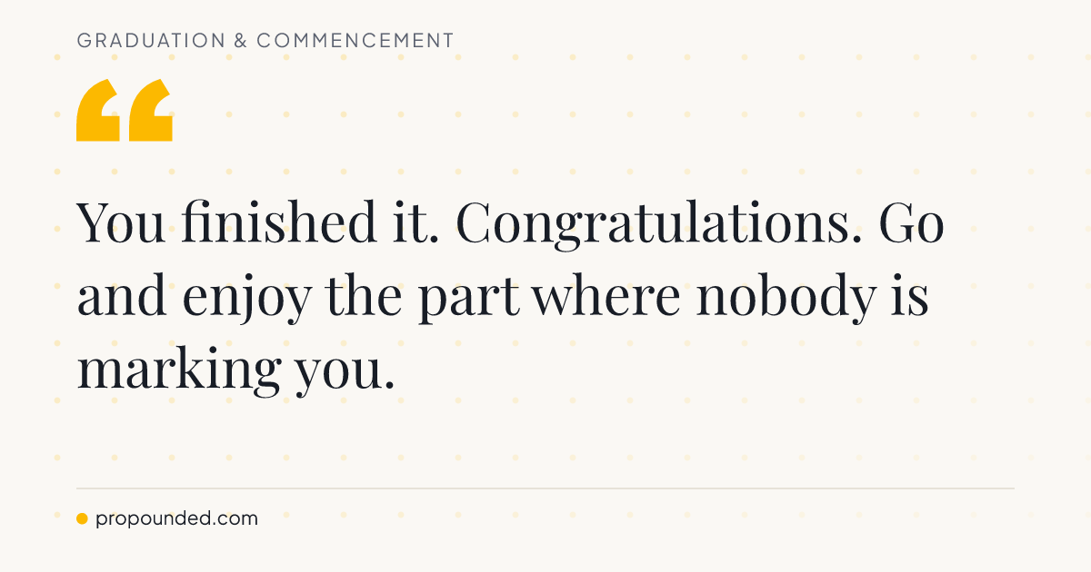 Graduation & Commencement card: Short and direct