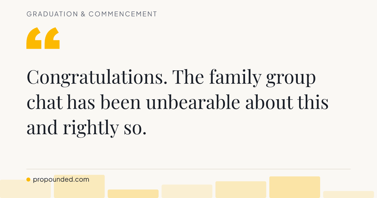 Graduation & Commencement card: Short line for a cousin