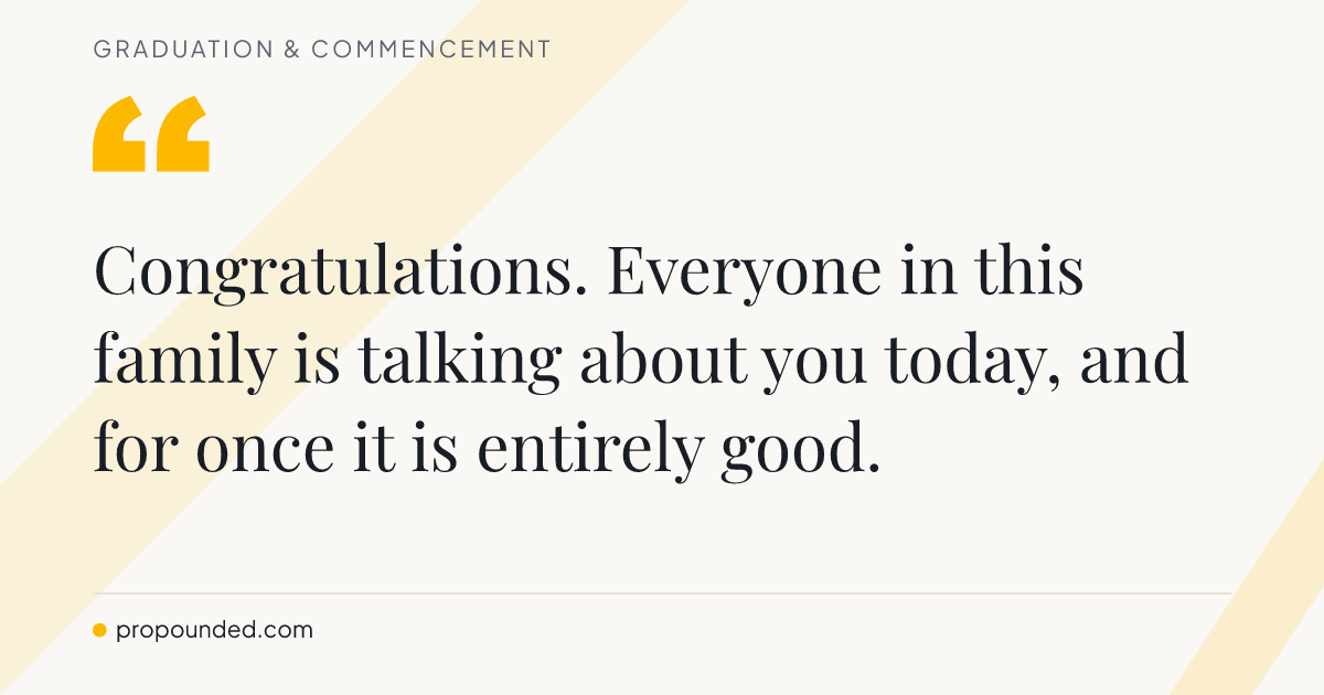 Graduation & Commencement card: Short line for a niece