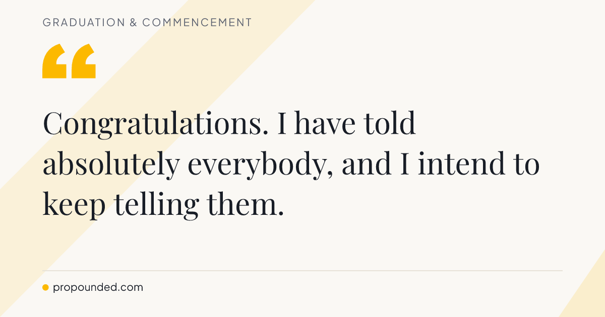 Graduation & Commencement card: Short line from a grandparent