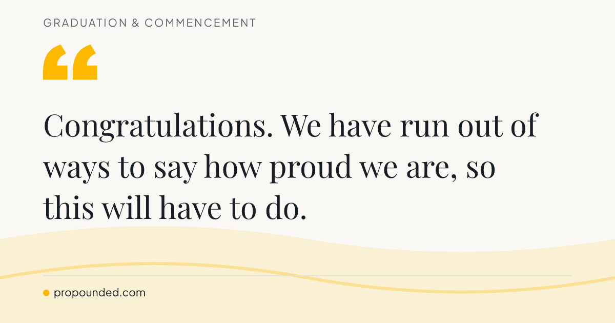 Graduation & Commencement card: Short line from a parent to a daughter