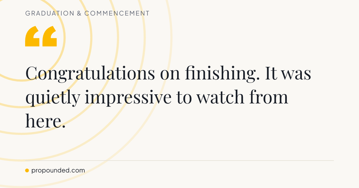 Graduation & Commencement card: Short note upward