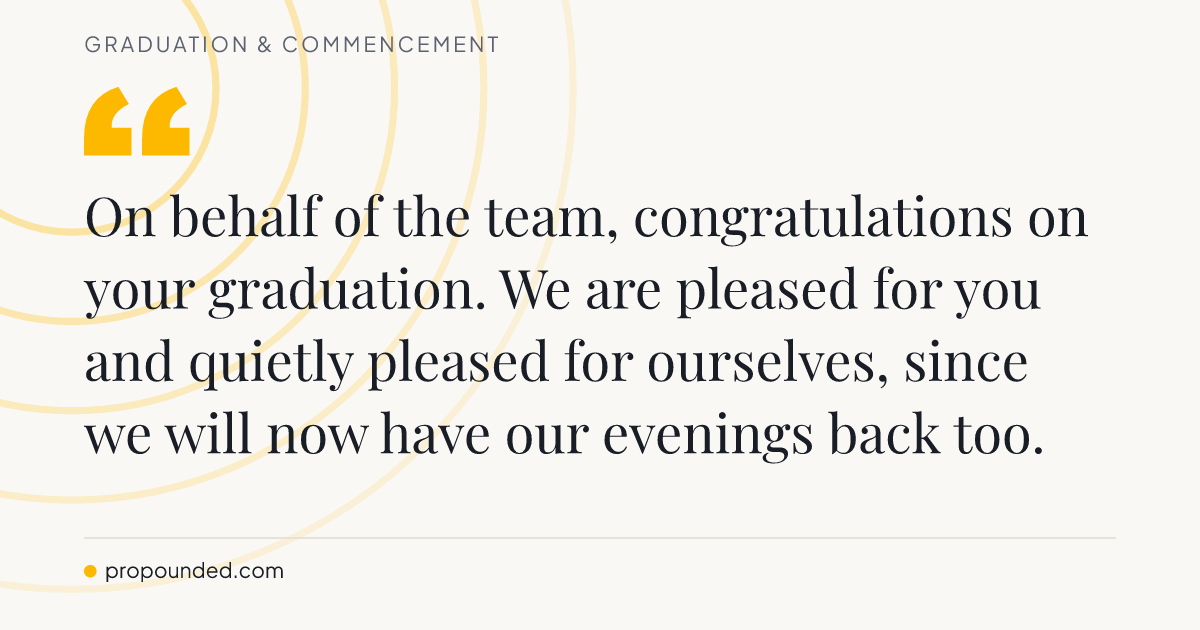 Graduation & Commencement card: Signed by the whole team