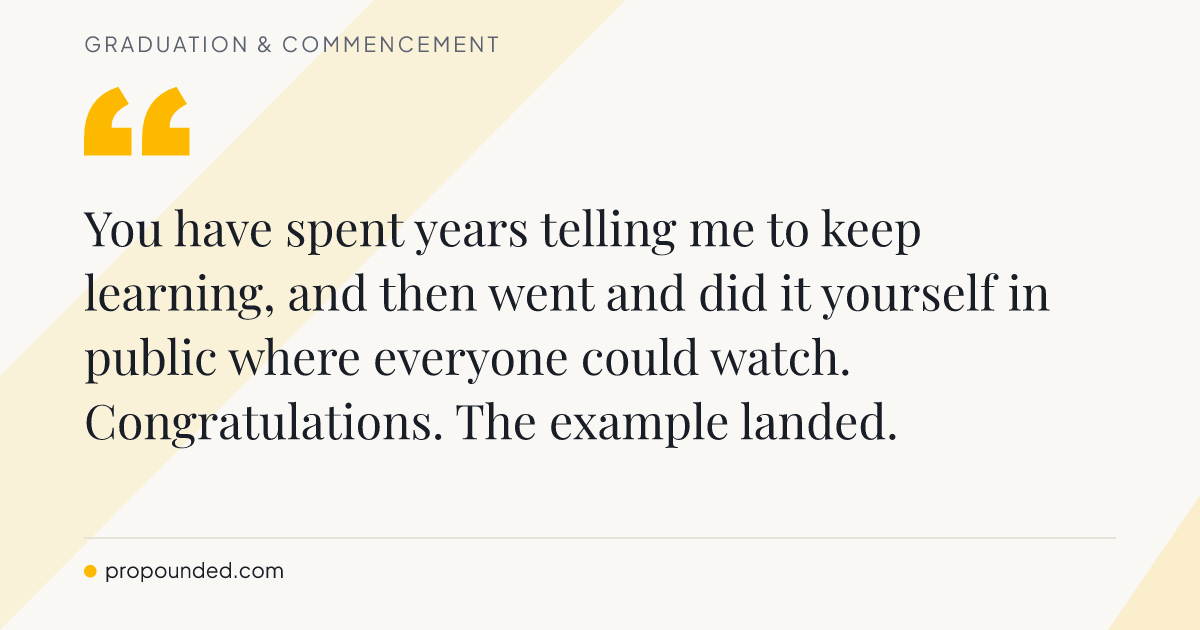 Graduation & Commencement card: Still learning, visibly