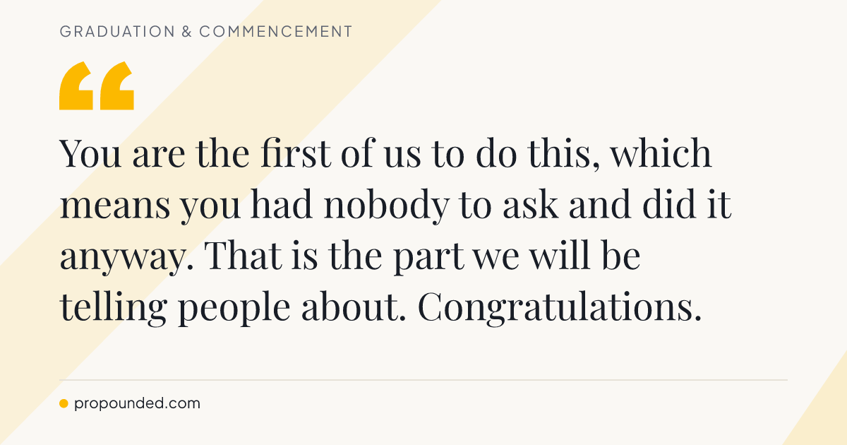 Graduation & Commencement card: The first one through