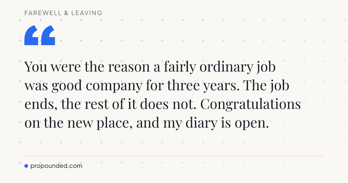 Farewell & Leaving card: The friendship survives the job
