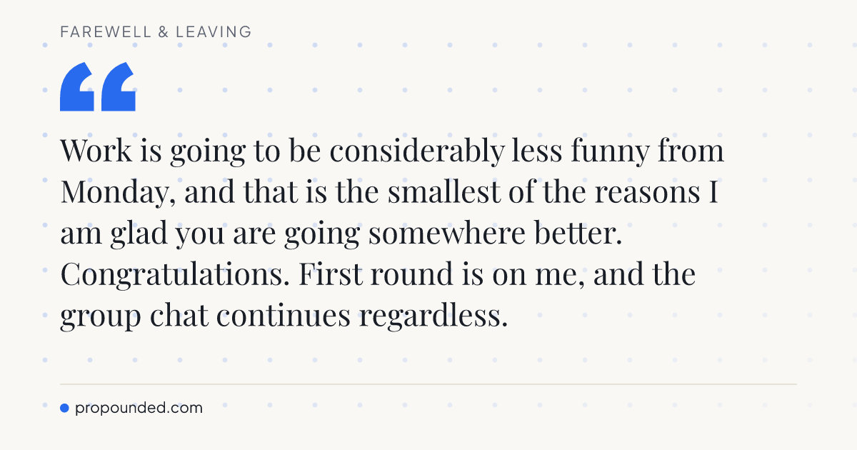Farewell & Leaving card: The group chat continues