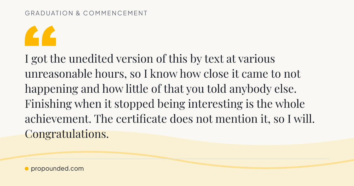 Graduation & Commencement card: The version nobody else heard