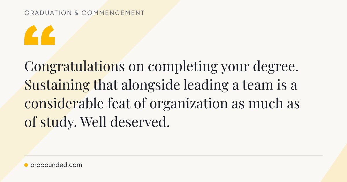 Graduation & Commencement card: To a manager completing a degree