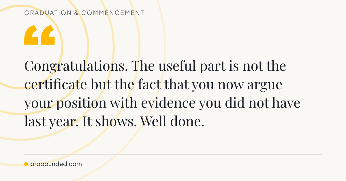 Graduation & Commencement card: What the qualification changes