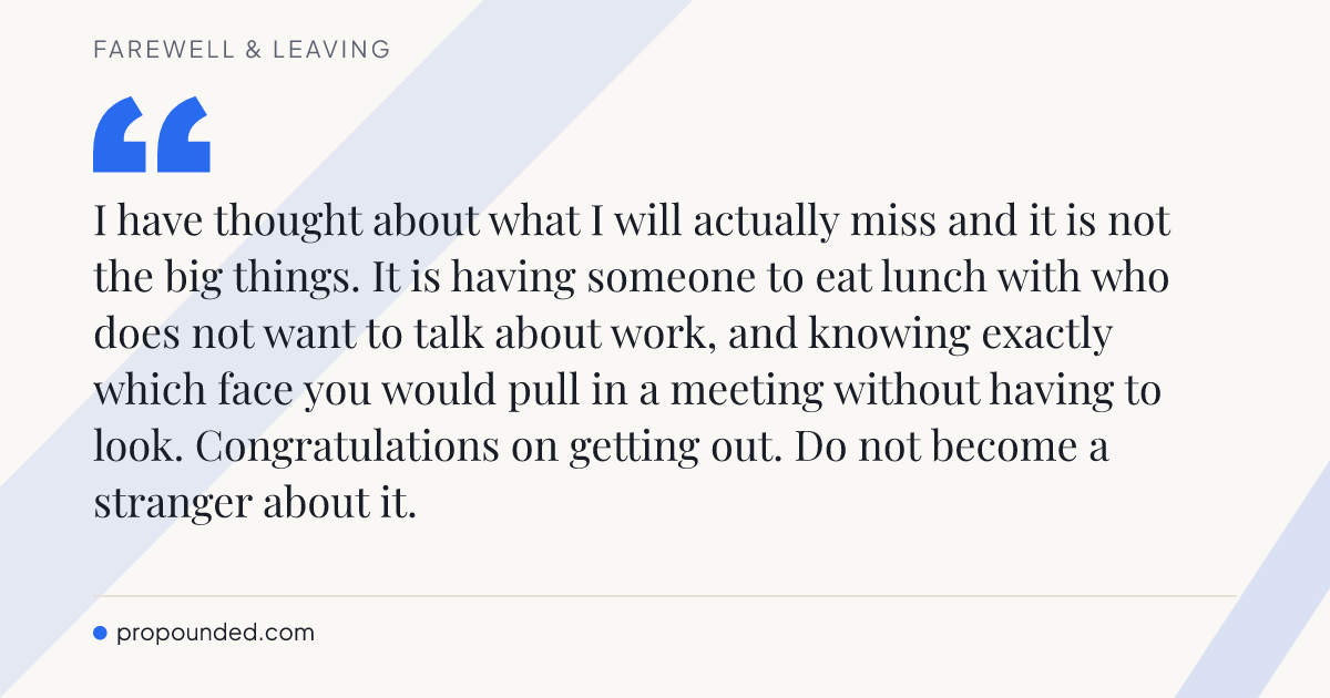 Farewell & Leaving card: What you actually miss is the small things
