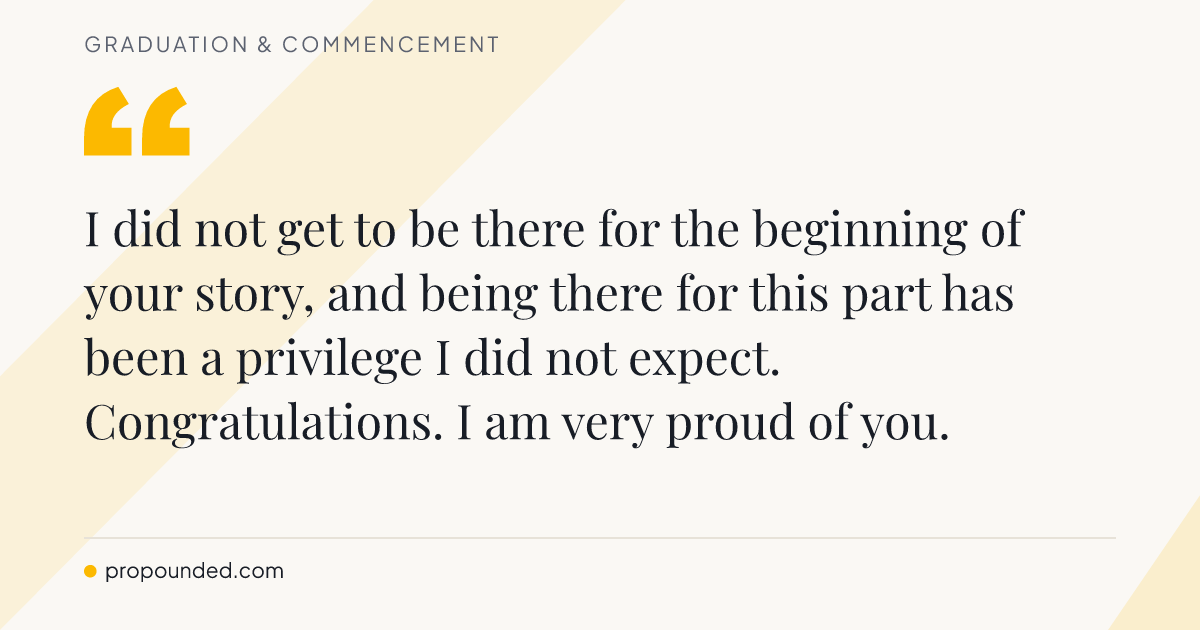 Graduation & Commencement card: When you came into it partway through